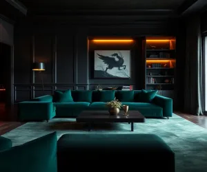 Ciemny salon inspiracje
