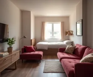 Mały salon z sypialnią