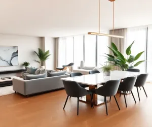 Nowoczesny salon z jadalnią